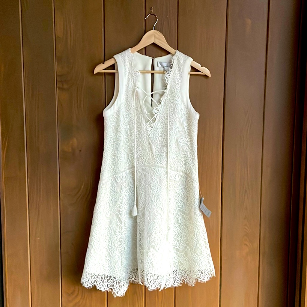 Adelyn Rae Tie Front Lace Dress